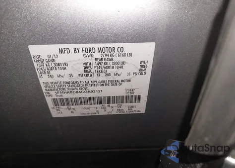 2012 Ford Explorer Xlt z USA, uszkodzony, nr VIN 1FMHK8D84CGA92121